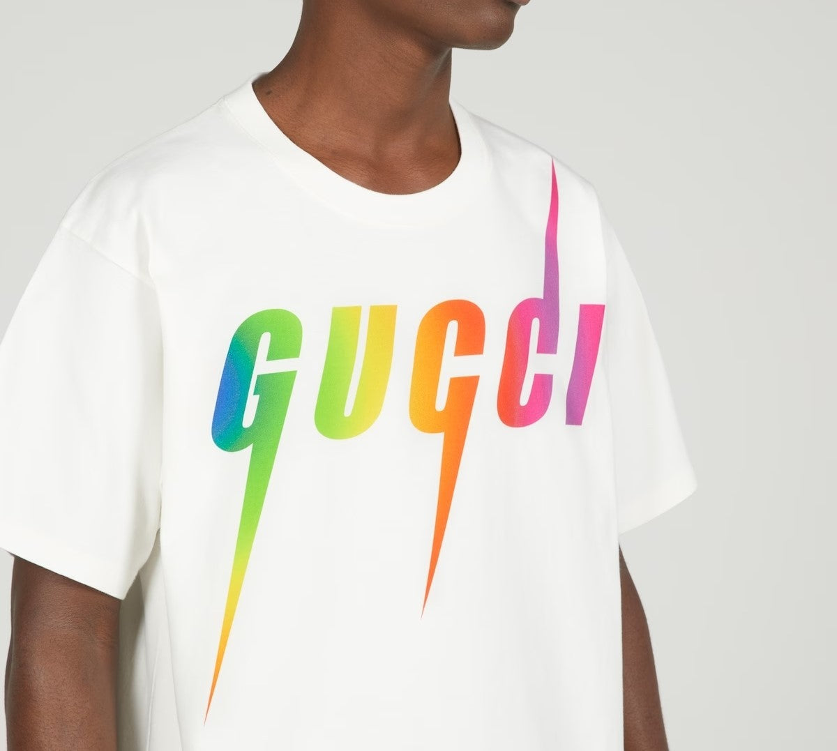 T-shirt in cotone con stampa Gucci Blade 616036 XJFF9